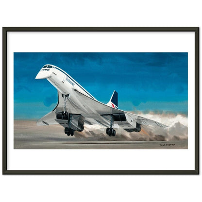 Thijs Postma - Poster - Aerospatiale-BAe Concorde Taking Off - Metal Frame Poster - Metal Frame TP Aviation Art 45x60 cm / 18x24″ Black 