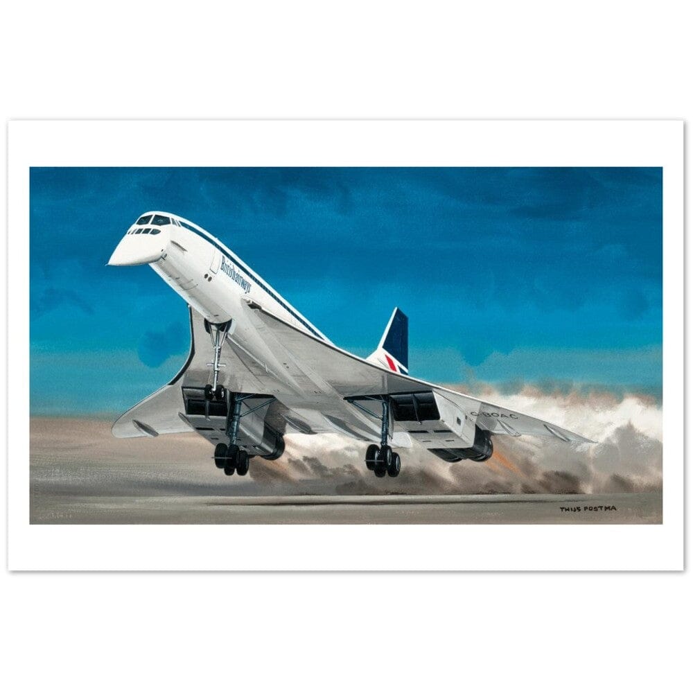 Thijs Postma - Poster - Aerospatiale-BAe Concorde Taking Off Poster Only TP Aviation Art 60x90 cm / 24x36″ 