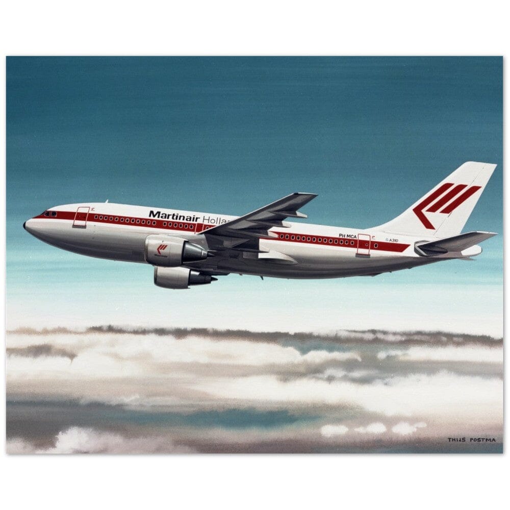Thijs Postma - Poster - Airbus A310 Martinair Poster Only TP Aviation Art 40x50 cm / 16x20″ 