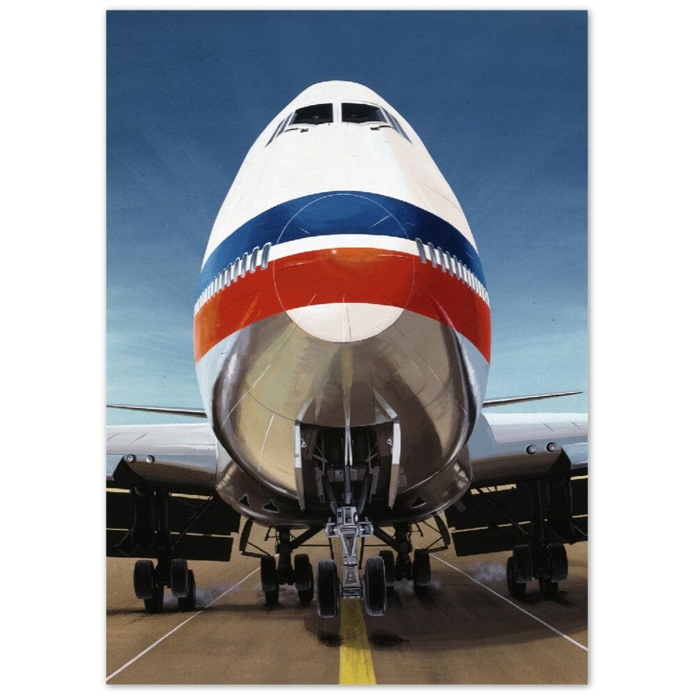 Thijs Postma - Poster - Aluminum - Boeing 747 Jumbo Jet Landing Aluminum Print TP Aviation Art 50x70 cm / 20x28″ 