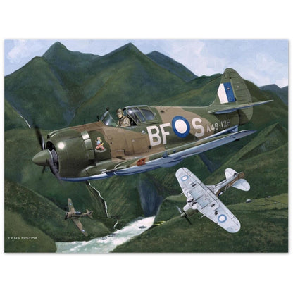 Thijs Postma - Poster - Aluminum - CA-13 Boomerang On Patrol Aluminum Print TP Aviation Art 60x80 cm / 24x32″ 