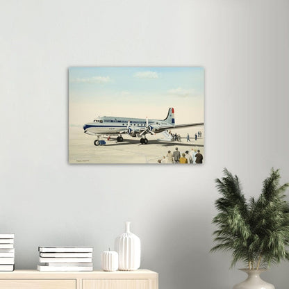 Thijs Postma - Poster - Aluminum - Douglas DC-4 Skymaster KLM PH-TLK Boarding Aluminum Print TP Aviation Art 