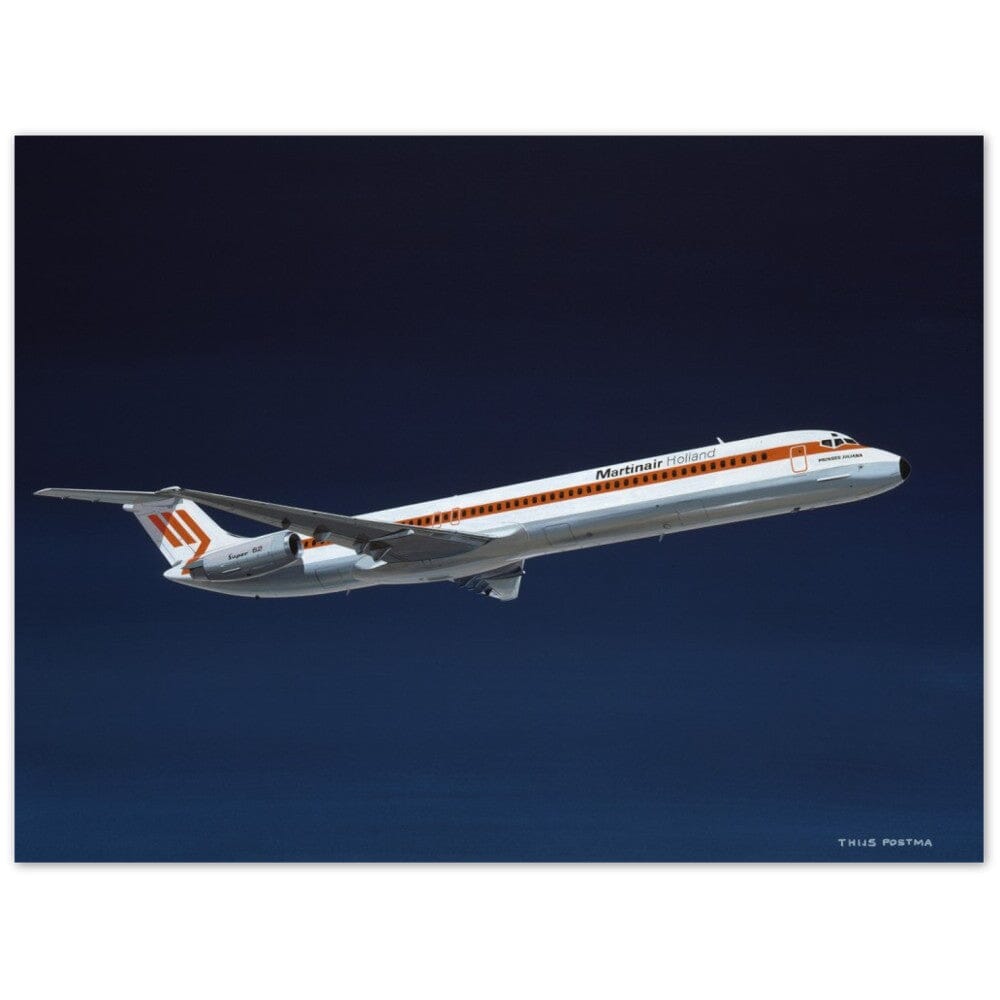 Thijs Postma - Poster - Aluminum - Douglas DC-9 MD-82 Martinair Aluminum Print TP Aviation Art 60x80 cm / 24x32″ 