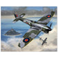 Thijs Postma - Poster - Aluminum - Hawker Tempest JF-E Downing A German Fighter Aluminum Print TP Aviation Art 40x50 cm / 16x20″ 