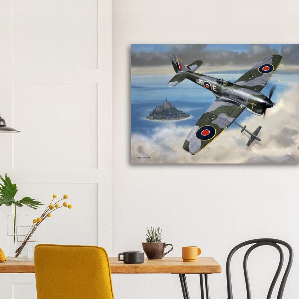 Thijs Postma - Poster - Aluminum - Hawker Tempest JF-E Downing A German Fighter Aluminum Print TP Aviation Art 