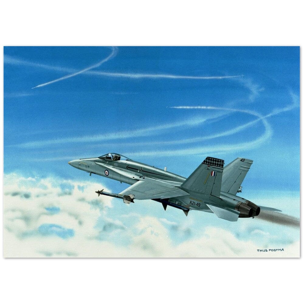 Thijs Postma - Poster - Australian McDonnell F/A-18C Hornet On Its Way Poster Only TP Aviation Art 