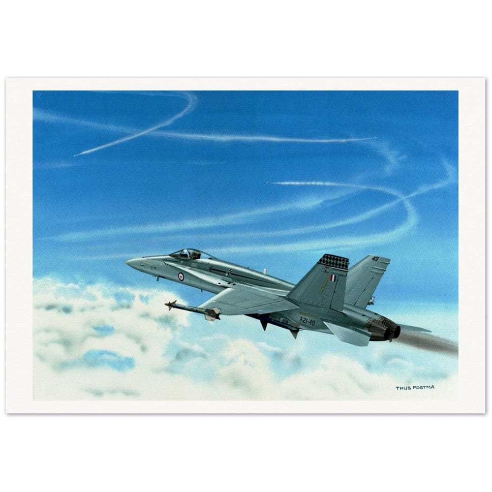 Thijs Postma - Poster - Australian McDonnell F/A-18C Hornet On Its Way Poster Only TP Aviation Art 70x100 cm / 28x40″ 