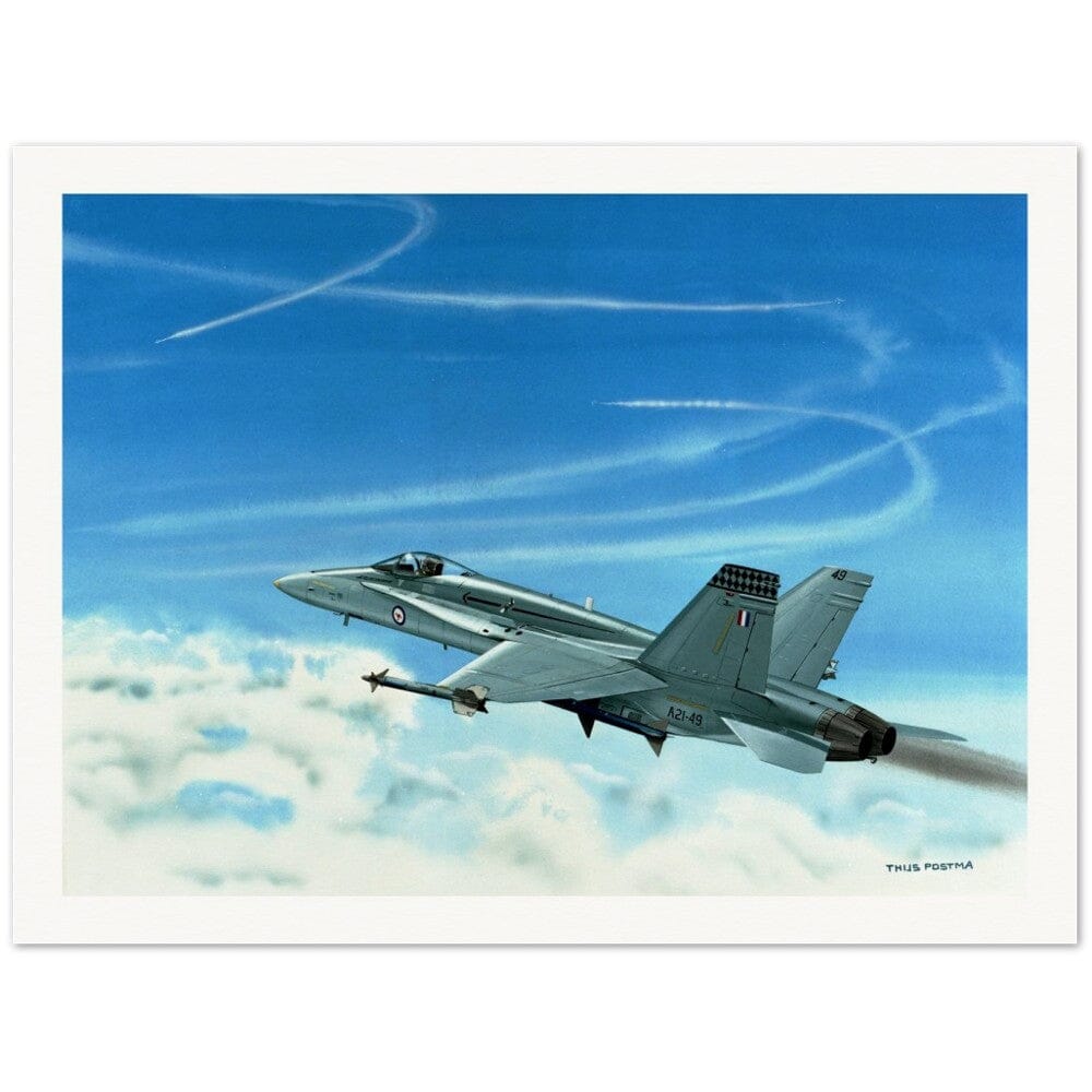 Thijs Postma - Poster - Australian McDonnell F/A-18C Hornet On Its Way Poster Only TP Aviation Art 75x100 cm / 30x40″ 