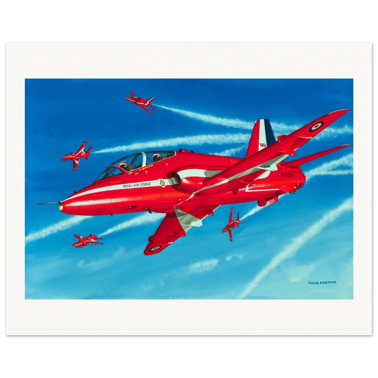 Thijs Postma - Poster - BAe Hawks Red Arrows Poster Only TP Aviation Art 40x50 cm / 16x20″ 