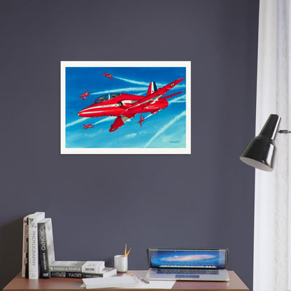 Thijs Postma - Poster - BAe Hawks Red Arrows Poster Only TP Aviation Art 