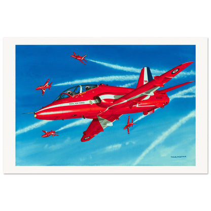 Thijs Postma - Poster - BAe Hawks Red Arrows Poster Only TP Aviation Art 60x90 cm / 24x36″ 
