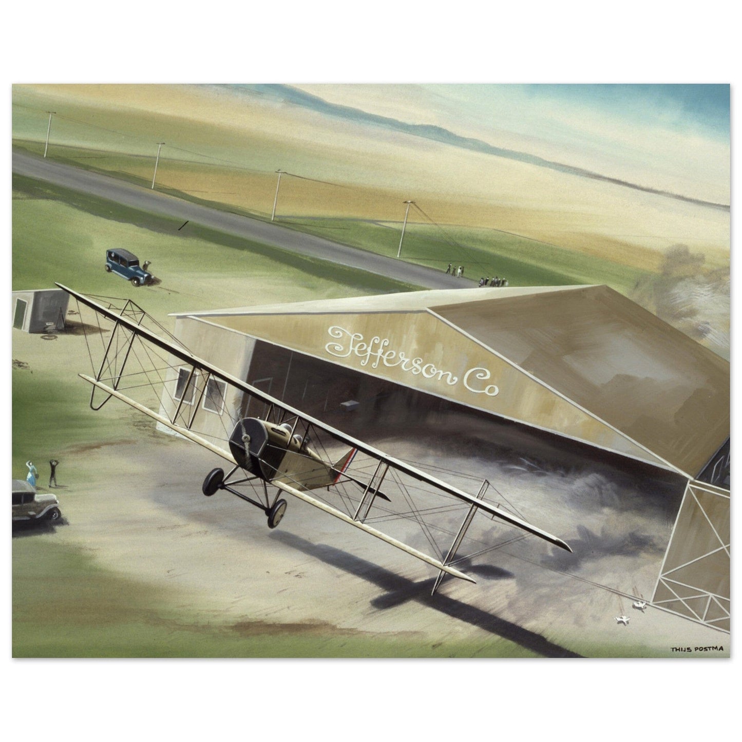 Thijs Postma - Poster - Barnstorming With Curtiss JN 'Jenny' Poster Only TP Aviation Art 40x50 cm / 16x20″ 