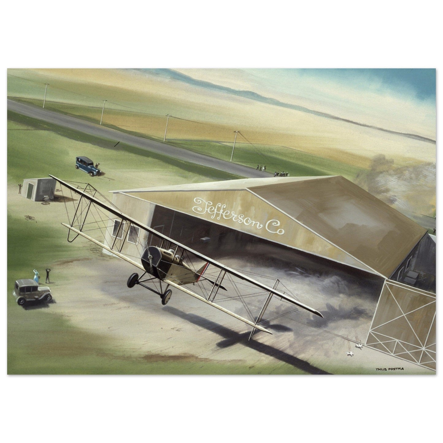 Thijs Postma - Poster - Barnstorming With Curtiss JN 'Jenny' Poster Only TP Aviation Art 50x70 cm / 20x28″ 