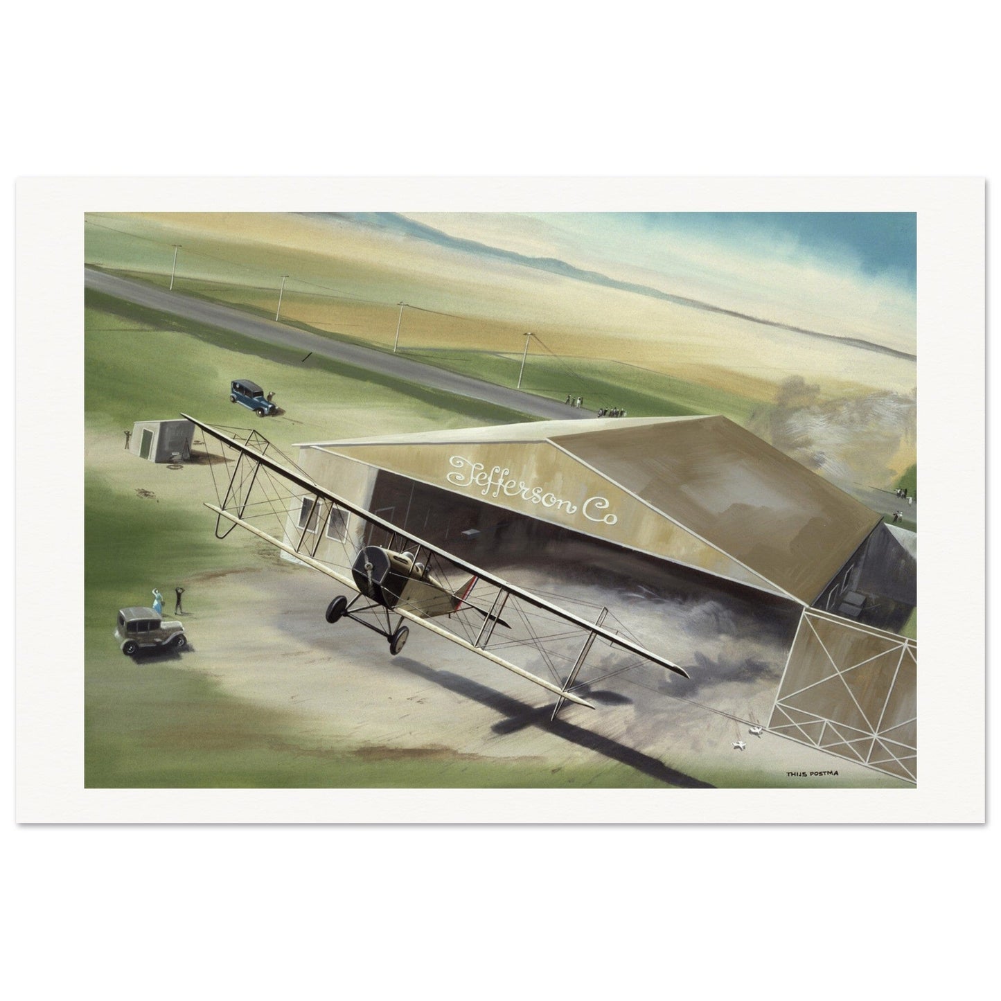 Thijs Postma - Poster - Barnstorming With Curtiss JN 'Jenny' Poster Only TP Aviation Art 60x90 cm / 24x36″ 