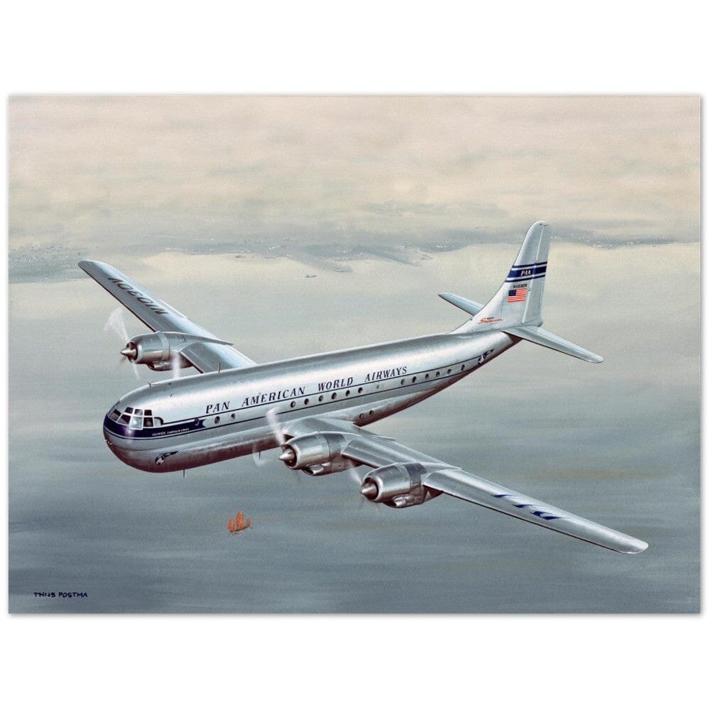 Thijs Postma - Poster - Boeing 377 Stratocruiser In The Far East Poster Only TP Aviation Art 45x60 cm / 18x24″ 