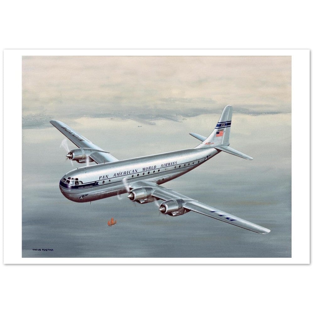 Thijs Postma - Poster - Boeing 377 Stratocruiser In The Far East Poster Only TP Aviation Art 70x100 cm / 28x40″ 