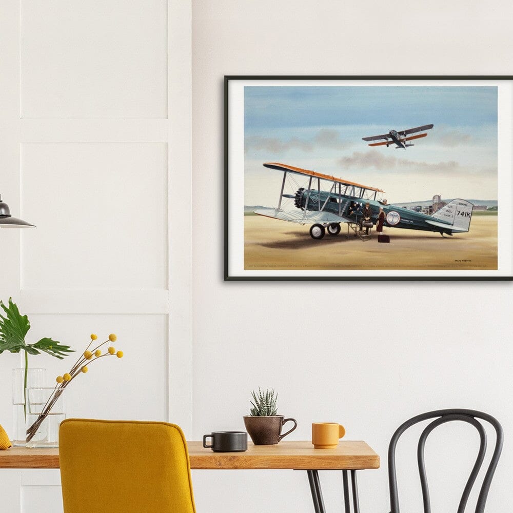 Thijs Postma - Poster - Boeing 40 Getting Aboard - Metal Frame Poster - Metal Frame TP Aviation Art 