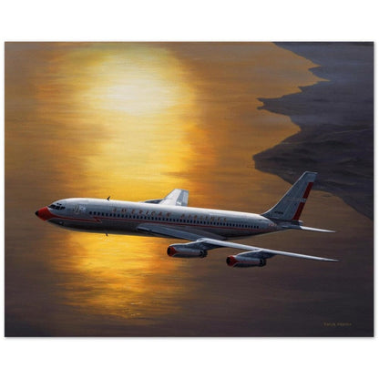 Thijs Postma - Poster - Boeing 707 Against The Sun Poster Only TP Aviation Art 40x50 cm / 16x20″ 