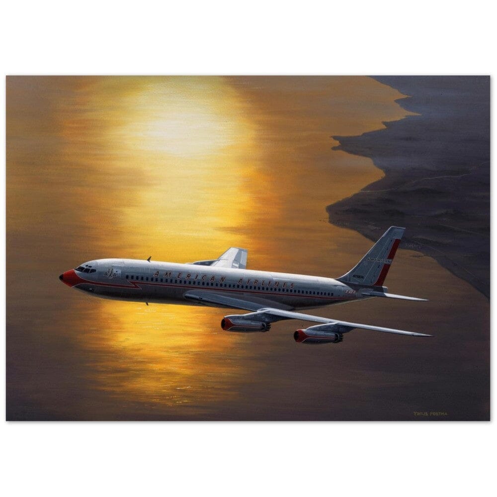 Thijs Postma - Poster - Boeing 707 Against The Sun Poster Only TP Aviation Art 50x70 cm / 20x28″ 