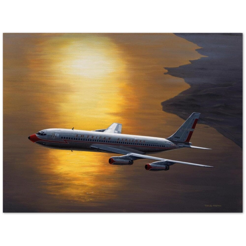 Thijs Postma - Poster - Boeing 707 Against The Sun Poster Only TP Aviation Art 60x80 cm / 24x32″ 