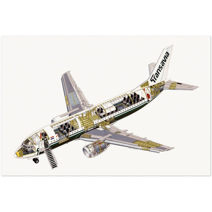 Thijs Postma - Poster - Boeing 737-300 Transavia Cutaway Poster Only TP Aviation Art 40x60 cm / 16x24″ 