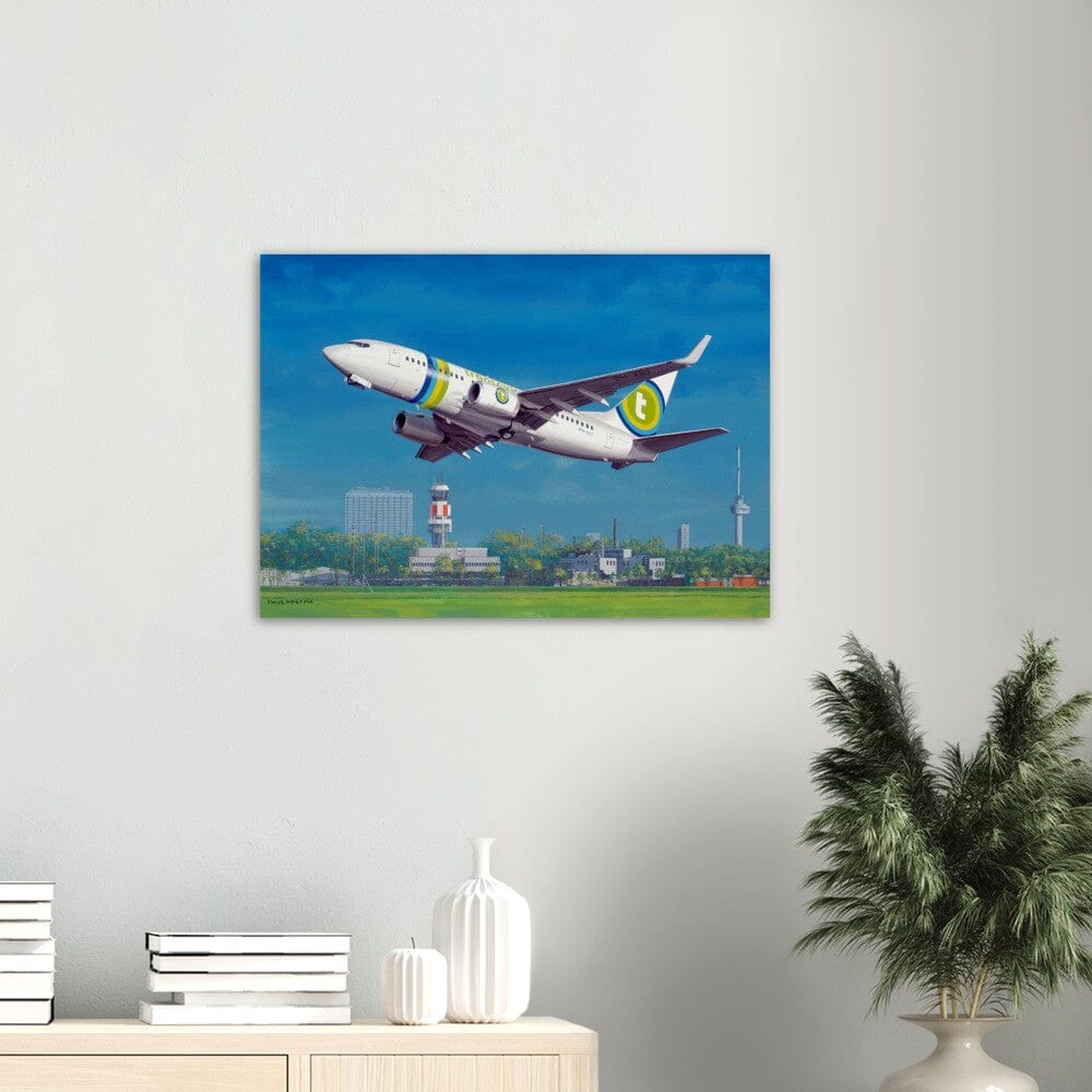Thijs Postma - Poster - Boeing 737-700 Transavia Taking Off At Rotterdam Poster Only TP Aviation Art 