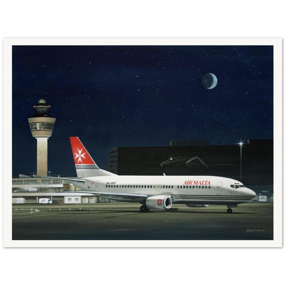 Thijs Postma - Poster - Boeing 737 Air Malta 9H-ABS Parked Poster Only TP Aviation Art 