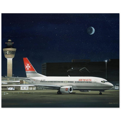 Thijs Postma - Poster - Boeing 737 Air Malta 9H-ABS Parked Poster Only TP Aviation Art 40x50 cm / 16x20″ 