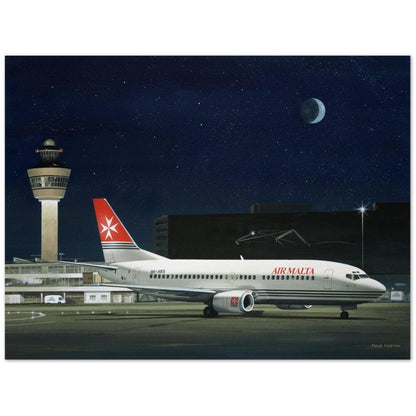 Thijs Postma - Poster - Boeing 737 Air Malta 9H-ABS Parked Poster Only TP Aviation Art 45x60 cm / 18x24″ 