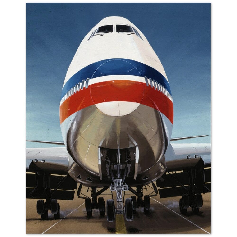 Thijs Postma - Poster - Boeing 747 Jumbo Jet Landing Poster Only TP Aviation Art 40x50 cm / 16x20″ 