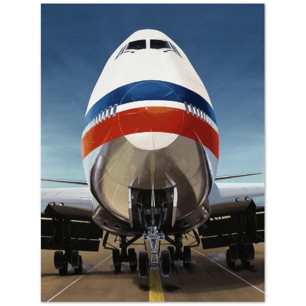 Thijs Postma - Poster - Boeing 747 Jumbo Jet Landing Poster Only TP Aviation Art 45x60 cm / 18x24″ 
