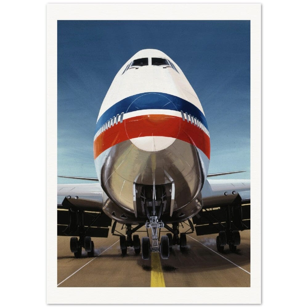 Thijs Postma - Poster - Boeing 747 Jumbo Jet Landing Poster Only TP Aviation Art 50x70 cm / 20x28″ 