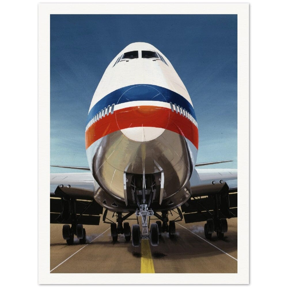 Thijs Postma - Poster - Boeing 747 Jumbo Jet Landing Poster Only TP Aviation Art 60x80 cm / 24x32″ 