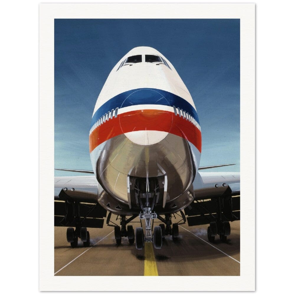 Thijs Postma - Poster - Boeing 747 Jumbo Jet Landing Poster Only TP Aviation Art 75x100 cm / 30x40″ 