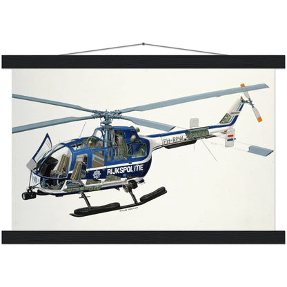 Thijs Postma - Poster - Bolkow Bo-105 Cutaway - Hanger Poster - Hanger TP Aviation Art 30x45 cm / 12x18″ black 