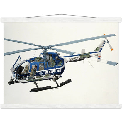 Thijs Postma - Poster - Bolkow Bo-105 Cutaway - Hanger Poster - Hanger TP Aviation Art 45x60 cm / 18x24″ white 