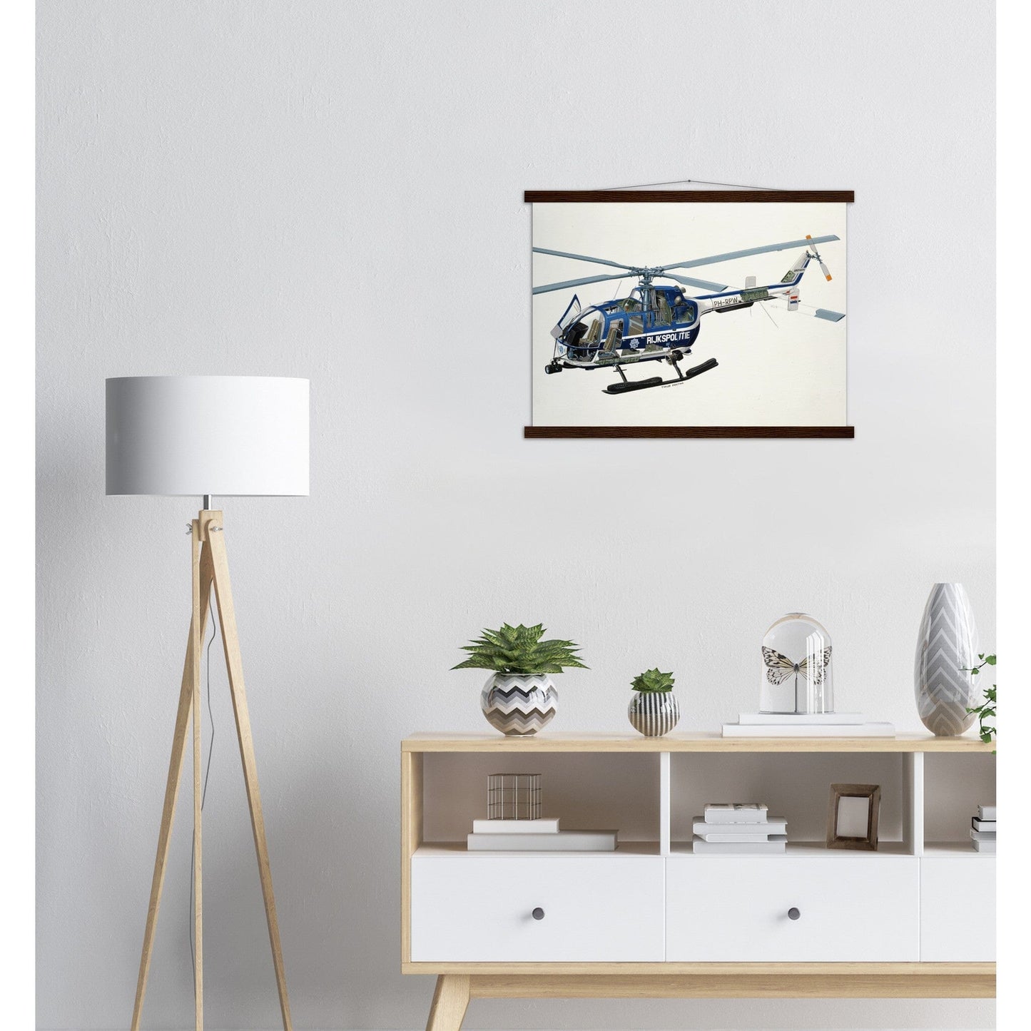 Thijs Postma - Poster - Bolkow Bo-105 Cutaway - Hanger Poster - Hanger TP Aviation Art 