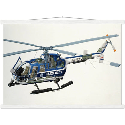Thijs Postma - Poster - Bolkow Bo-105 Cutaway - Hanger Poster - Hanger TP Aviation Art 50x70 cm / 20x28″ white 