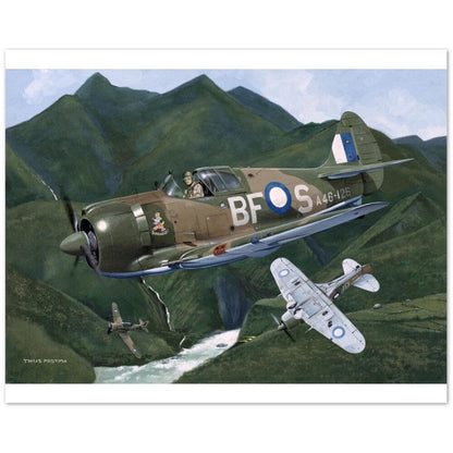 Thijs Postma - Poster - CA-13 Boomerang On Patrol Poster Only TP Aviation Art 40x50 cm / 16x20″ 