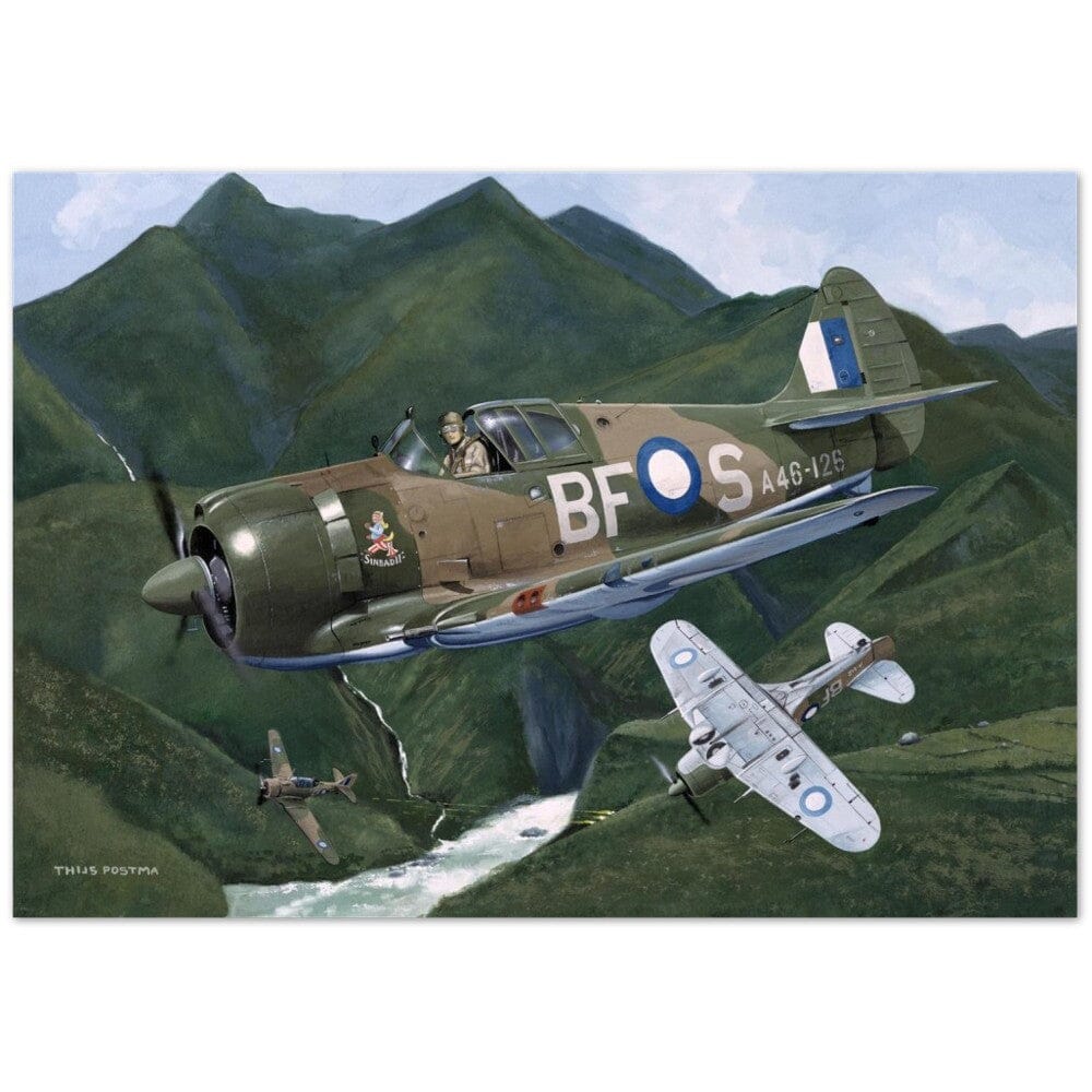 Thijs Postma - Poster - CA-13 Boomerang On Patrol Poster Only TP Aviation Art 70x100 cm / 28x40″ 