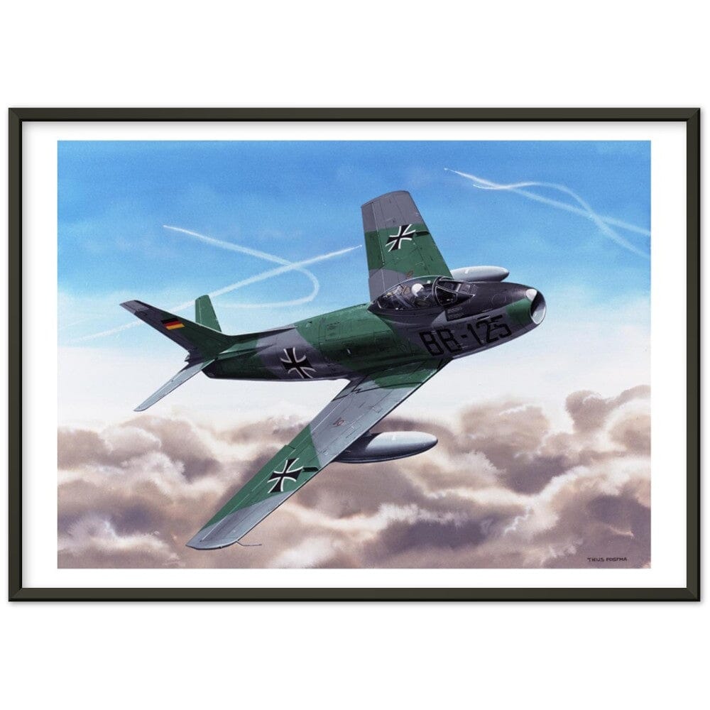 Thijs Postma - Poster - Canadair Sabre Mk.5 Luftwaffe - Metal Frame Poster - Metal Frame TP Aviation Art 