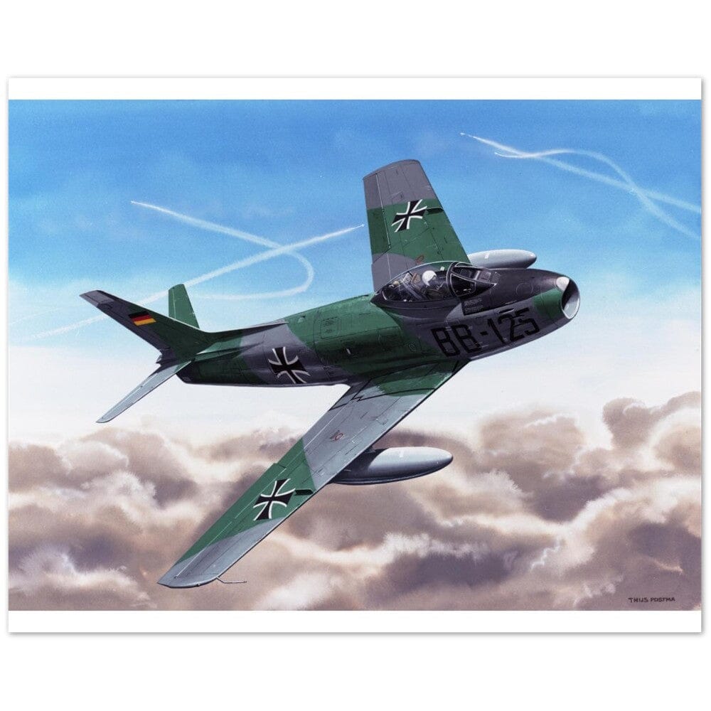 Thijs Postma - Poster - Canadair Sabre Mk.5 Luftwaffe Poster Only TP Aviation Art 40x50 cm / 16x20″ 