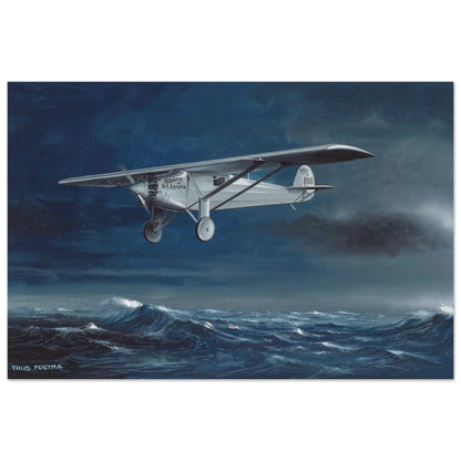 Thijs Postma - Poster - Charles Lindbergh Spirit of St. Louis 1927 Poster Only TP Aviation Art 40x60 cm / 16x24″ 