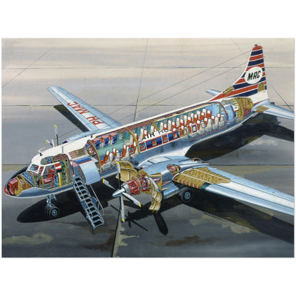 Thijs Postma - Poster - Convair 640 Cutaway Poster Only TP Aviation Art 45x60 cm / 18x24″ 