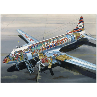 Thijs Postma - Poster - Convair 640 Cutaway Poster Only TP Aviation Art 50x70 cm / 20x28″ 
