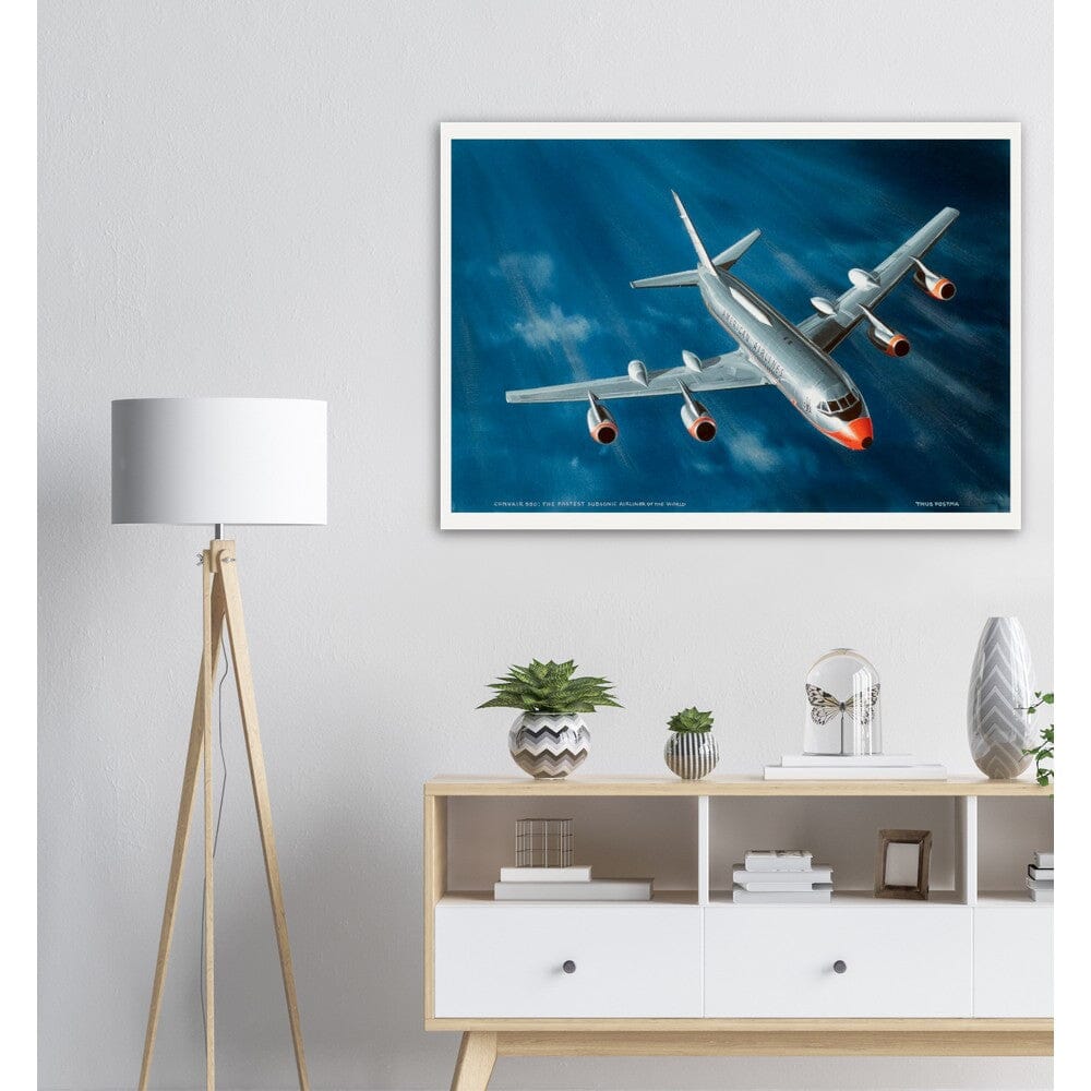 Thijs Postma - Poster - Convair 990 Coronado - Fastest Subsonic Airliner Poster Only TP Aviation Art 