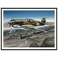Thijs Postma - Poster - Curtiss P-40B Shooting Down a Japanese Ki-27 Otsu - Metal Frame Poster - Metal Frame TP Aviation Art 60x80 cm / 24x32″ Black 