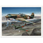 Thijs Postma - Poster - Curtiss P-40B Shooting Down a Japanese Ki-27 Otsu Poster Only TP Aviation Art 60x80 cm / 24x32″ 
