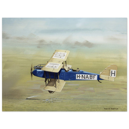 Thijs Postma - Poster - De Havilland DH.9 Over Railroad Tracks Poster Only TP Aviation Art 45x60 cm / 18x24″ 