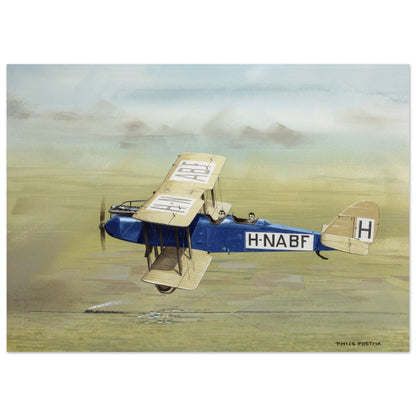 Thijs Postma - Poster - De Havilland DH.9 Over Railroad Tracks Poster Only TP Aviation Art 50x70 cm / 20x28″ 